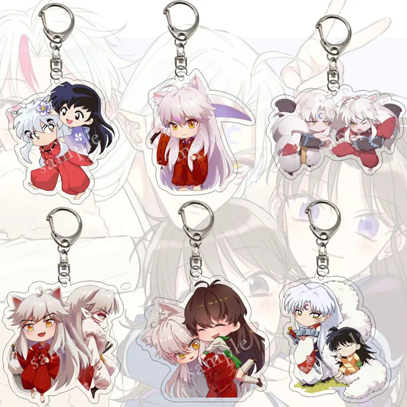 Японские Аниме Inuyasha оригинальные брелоки для женщин и мужчин двухсторонние