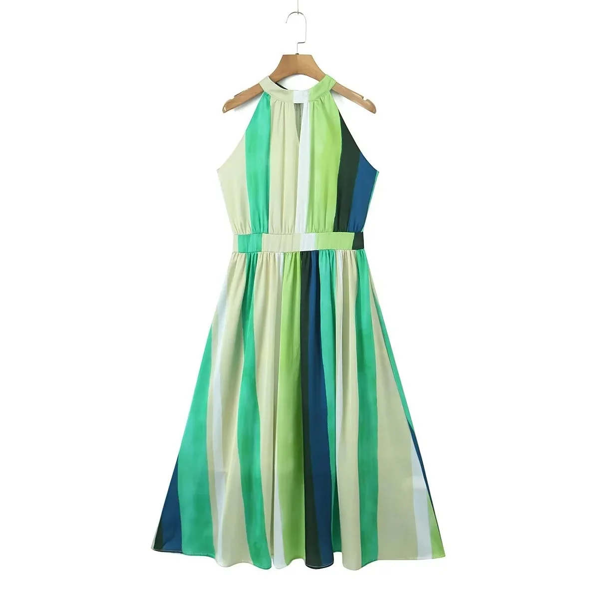 

2023 Summer New Fashion Sleeveless Dress Women Elegant Print Dress Outerwear Female Casual Dress Outwear