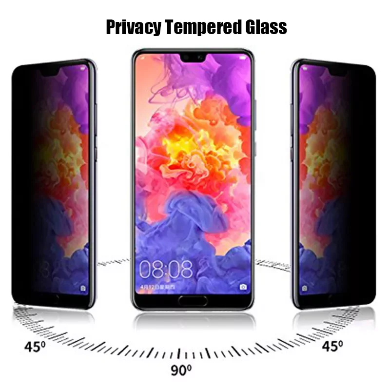 Tempered Glass for Huawei 30 20 10 9 Lite Pro Privacy Protective Screen Protector for Honor 8S 9S 30i 20i 20e 10i