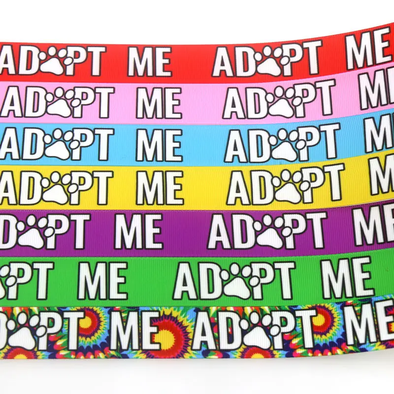 DUWES 50 ярдов корсажная лента с принтом Adopt Me Dog аксессуары материал головные уборы