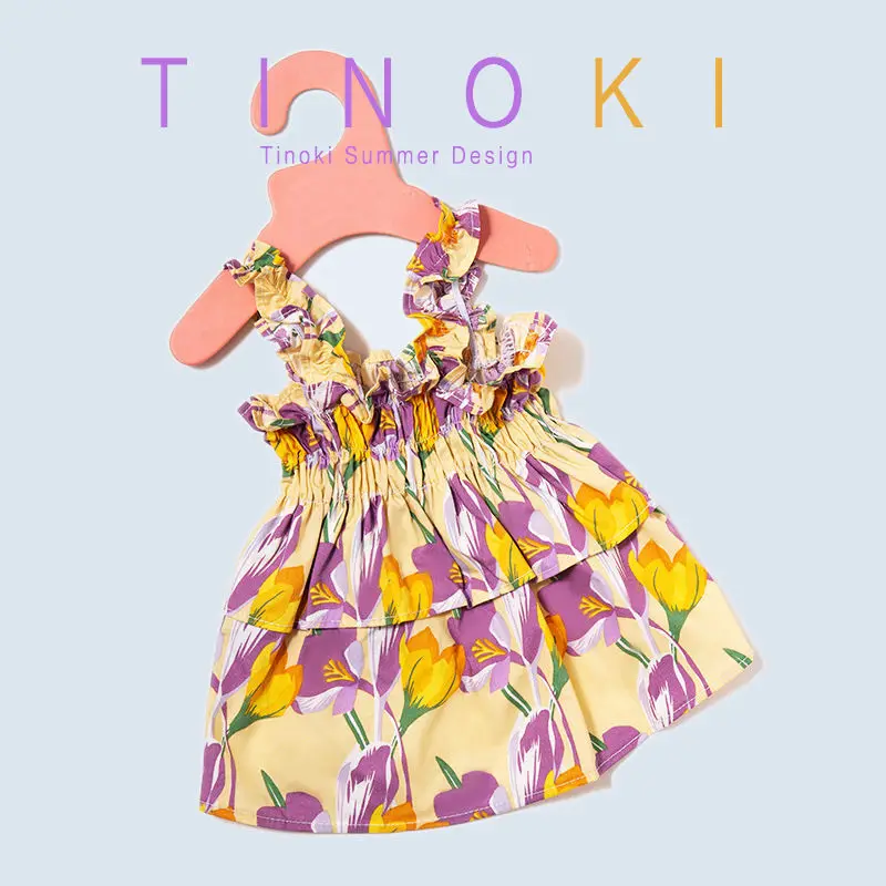 Платье с цветочным принтом одежда для собак дышащая очень маленький костюм милый