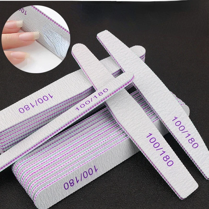 

Nail File 100/180 Sandpaper Professional Half-moon Nail File Polishing File Polishing File Nail Polishing Nails Accessories