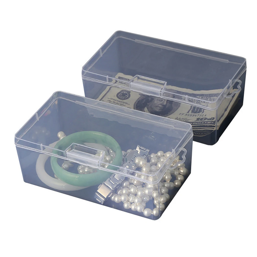 

Rectangular Storage Box Plastic Transparent With Lid Storage Box Collection Container Case Jewelry Necklace Storage Box