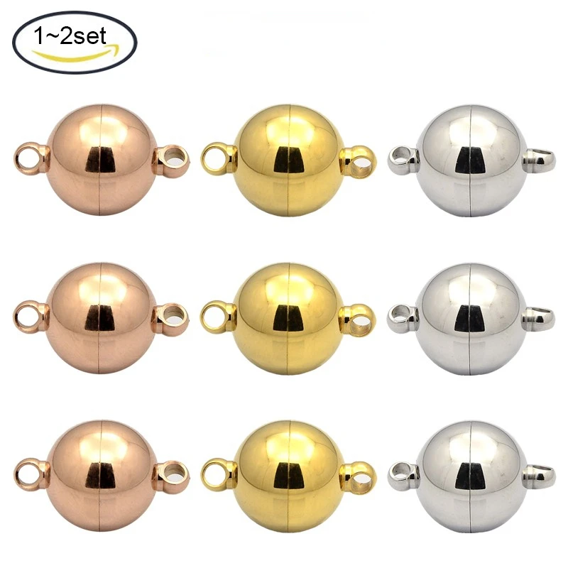 

1-2Set 14x10mm 22x14mm Round 304 Stainless Steel Clasps Rose Gold Golden Jewelry making
