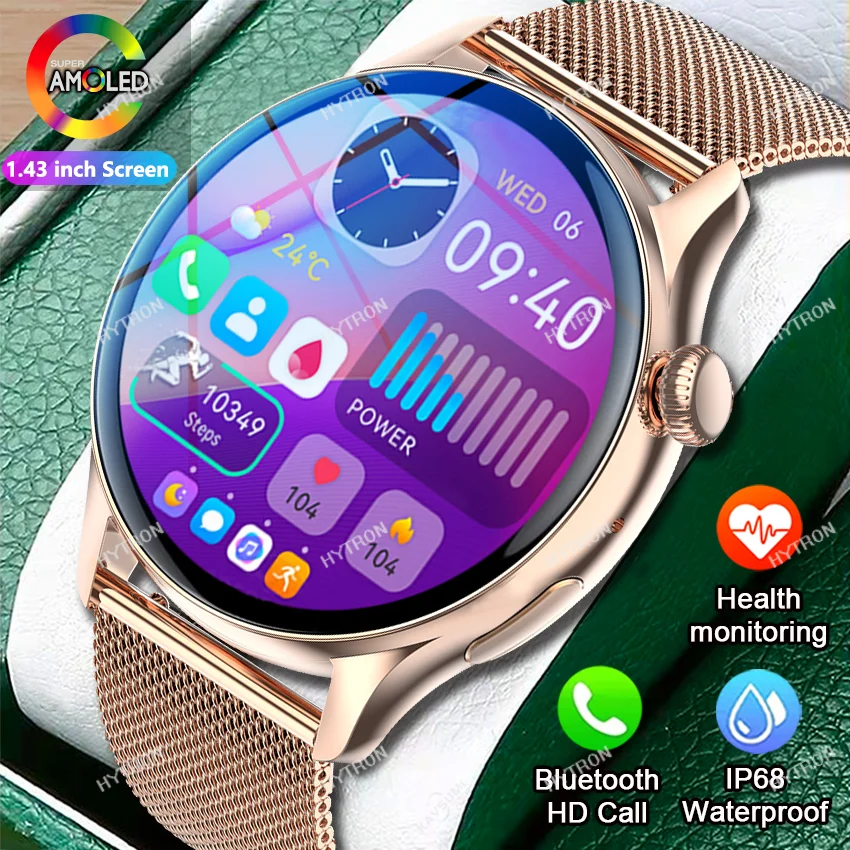 

2023 Bluetooth Call Smart Watch Men Women Screen Always Show Voice Assistant 1.43 Inch AMOLED Screen IP68 Waterproof Smartwatch