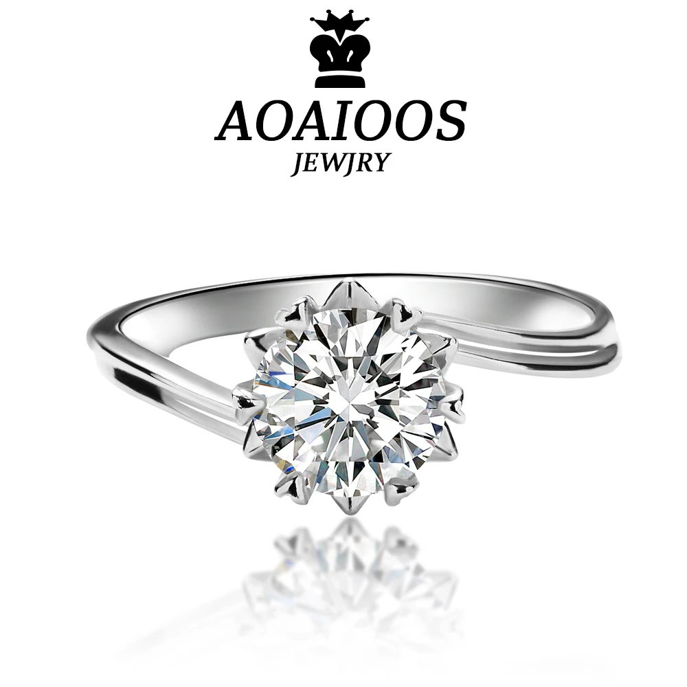 

1 карат муассанит кольцо с бриллиантами S925 Серебряное кольцо для пары витое настенное закрытое женское кольцо