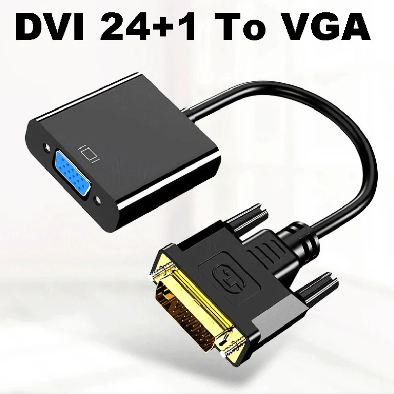 DVD PC Computer Laptop Notebook DVI Male 24+1 PIN to VGA Female Adapter Full HD 1080P   Cable Converter displays Player TV BOX