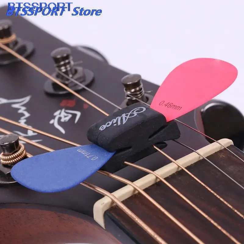 

1Pc Black Rubber Guitar Pick Holder Fix On Headstock For Guitar Bass Ukulele Cute Guitar Accessories