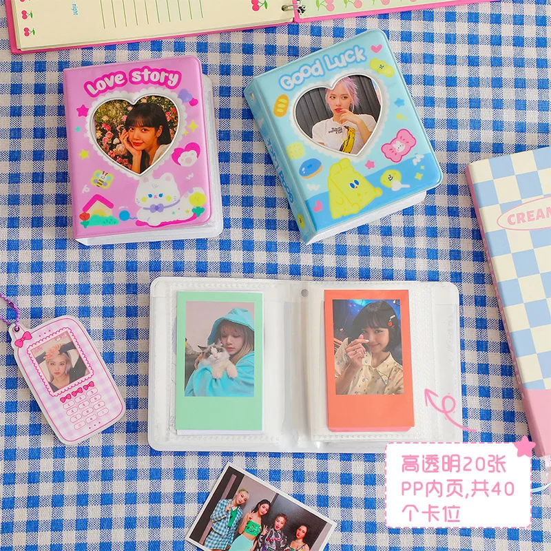 Kawaii 40 карманов 3 дюйма фотоальбом с рисунками из мультфильмов Idol карты рукава Kpop