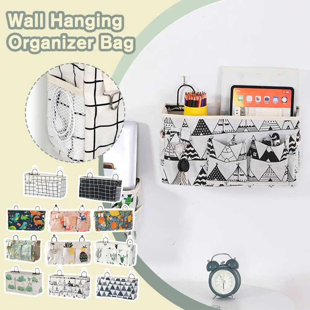 

Bedside Storage Bags Crib Bed Side Pouch Hanging Caddy Storage Nappy Holder Bedside Pockets Crib Organizer Bags Accessories M3Y6