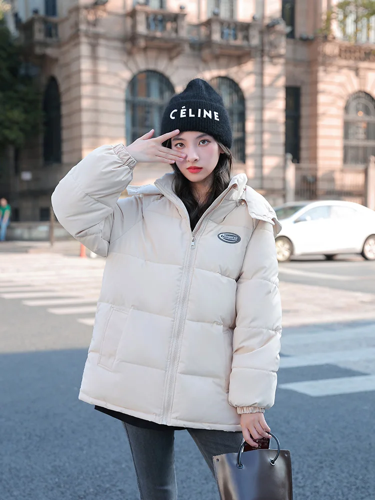 2022 New Winter Women Short Parkas Jackets Casual Thick Warm Hooded Pattern Coat Female Winter Outwear loose Jacket parkas