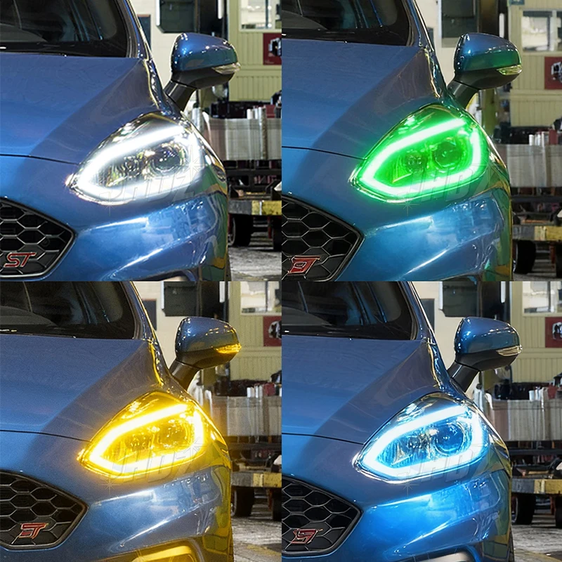 Желтый янтарный светодиодный чип «ангельские глазки» DRL для Ford Fiesta MK7 MK8 2017-2021 Focus MK4 C519 дневные ходовые огни H1BB-13D278-AC (art.: 3920d3f963a6a) - 3920d3f963a6a