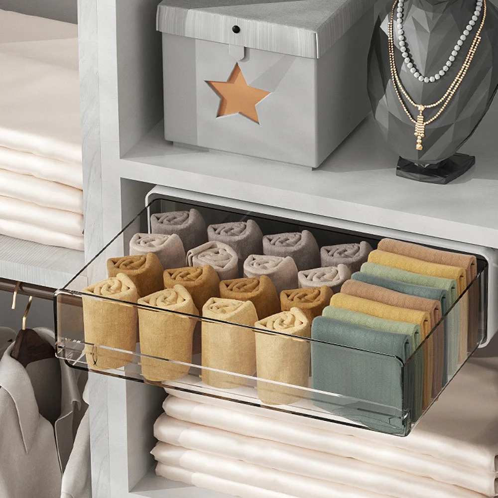 Самоклеящийся ящик для хранения подставка скрытая коробка органайзер