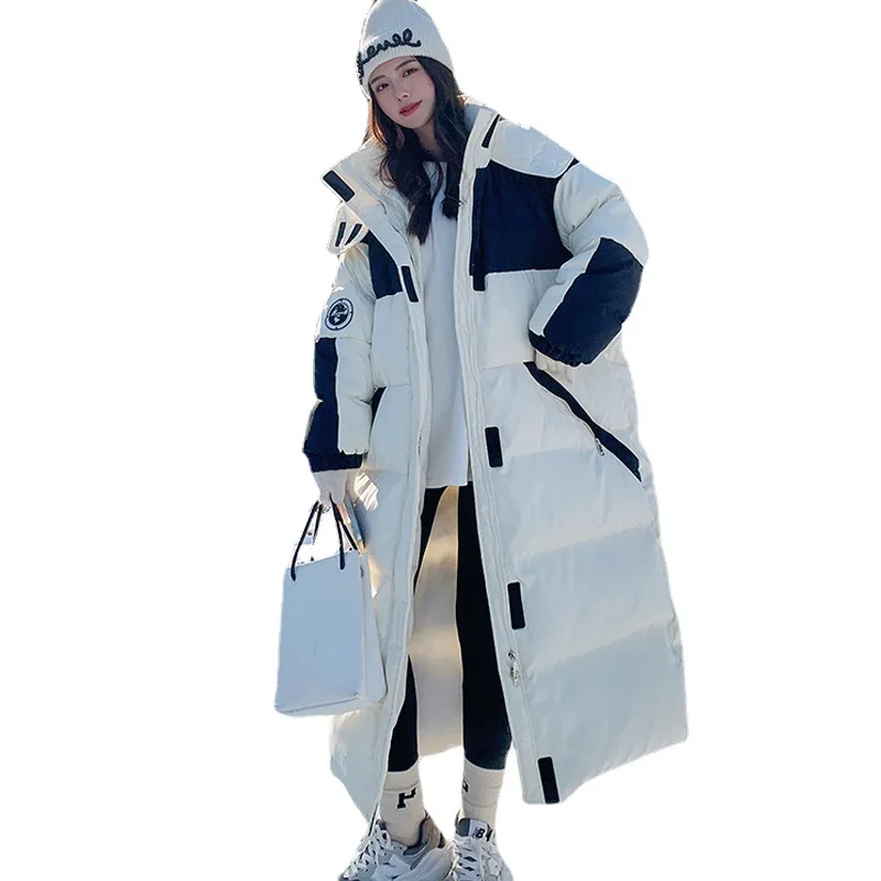 Workwear Cotton Jacket Female Long Section Knee-High 22 New Cotton Jacket Loose Thickened Down Cotton Jacket Oversize Tide