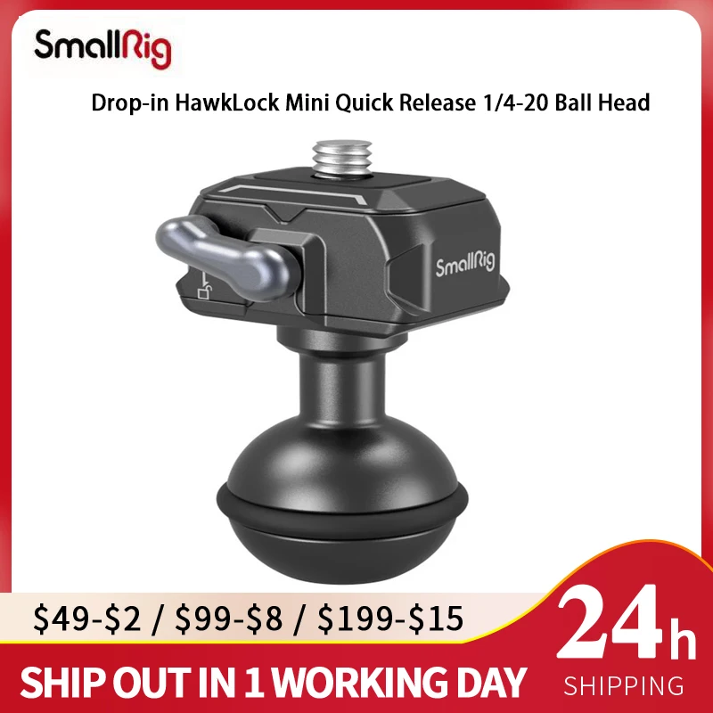 

SmallRig Drop-in HawkLock Mini Quick Release 1/4-20 шаровая Головка совместима с мониторами/светодиодными лампами 3600