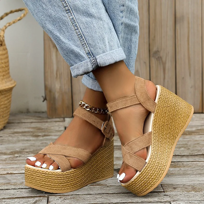 

Women Shoes Sandals 2022 Summer Open Toe Sandals Women Comfy Women's Shoes Comfortable Thick Wedge Shoes Casual Sandalias Mujer