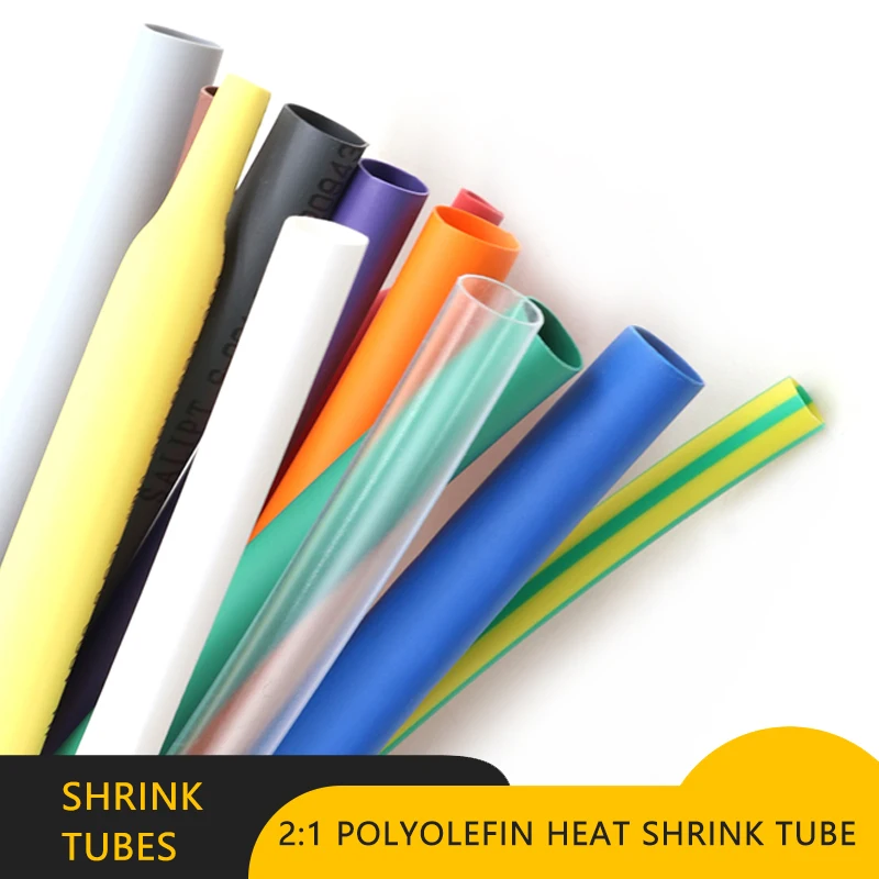 2:1 Heat Shrink Tubing Dia 1 2 3 4 5 6 7 8 9 10 12 14 16 20 25 30 40 50 mm Thermoresistant Sleeve Cable Repair Polyolefin Tube