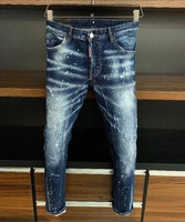 jeans pants design cool top jeans men slim jeans denim trousers blue hole pants jeans for men a378