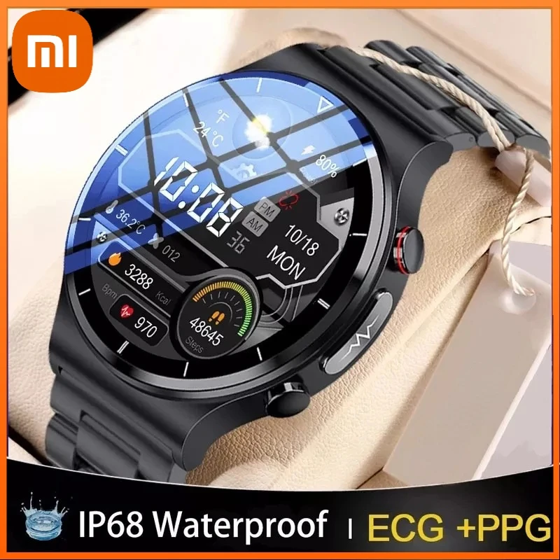 

Xiaomi Thermometer Smart Watch HD Full Touch Screen ECG Heart Rate Monitor Blood Oxygen Sport Smartwatch Weather Forecast Clock