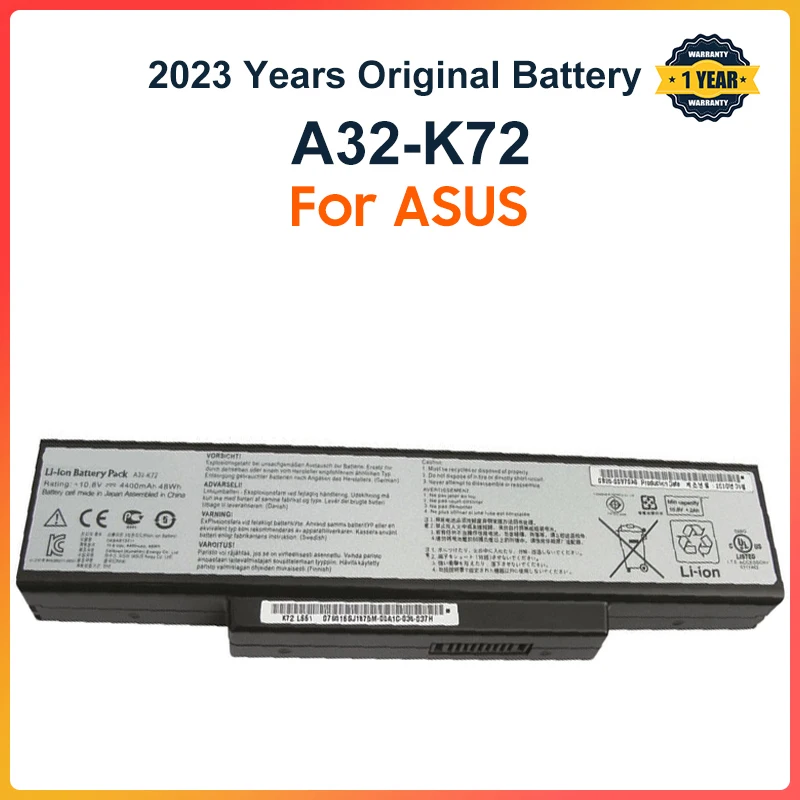 A32-K72 Аккумулятор для ноутбука ASUS K72Y K73 K73B K73BR K73BY K73E K73J K73JK K73S K73SD K73SJ K73SM K73SV K73T