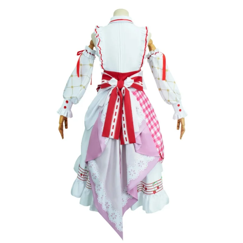 Мику Косплей Костюм Аниме Клубничное Платье Головной Убор Носки Cos Хэллоуин
