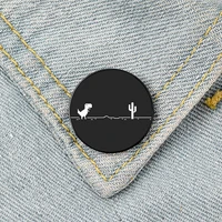 trex cactus offline printed pin custom funny brooches shirt lapel bag cute badge cartoon jewelry gift for lover girl friends