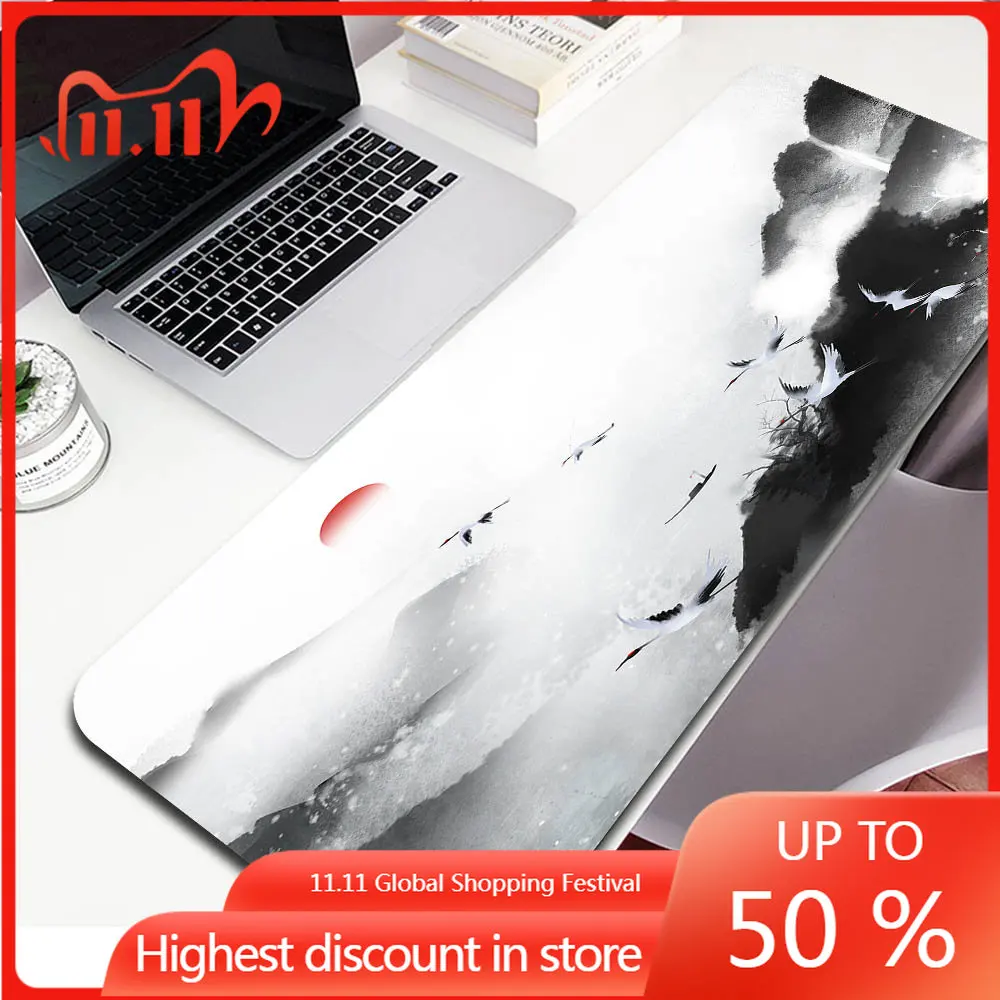 

XGZ Simple and Beautiful Ink Painting Mouse Pad Best-selling High Quality Rug Gaming Accessories Keyboards Mousepad XXL Desk Mat