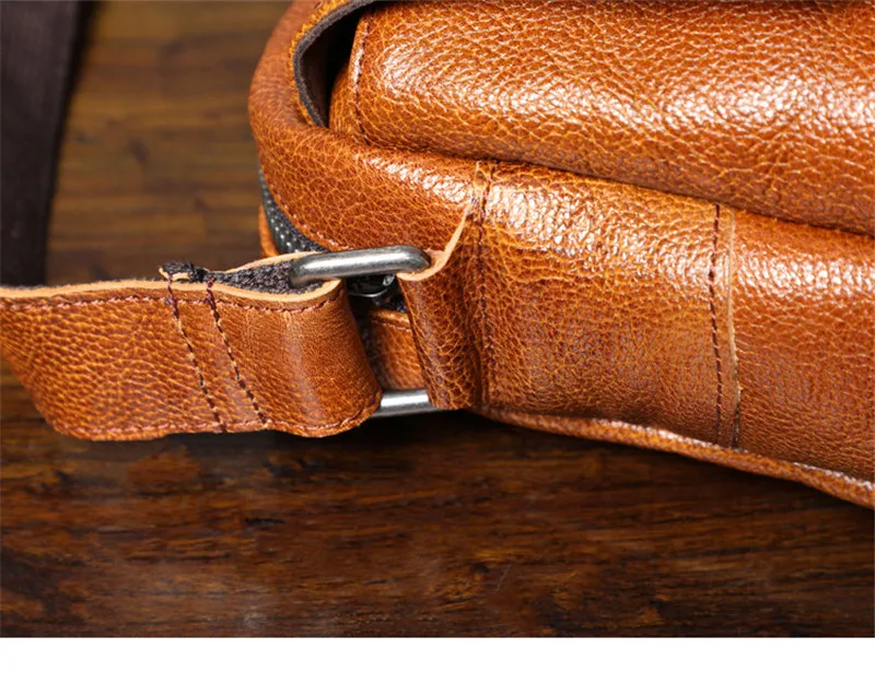 Outdoor casual natural genuine leather men messenger bag fashion daily luxury first layer cowhide designer tablets shoulder bag
