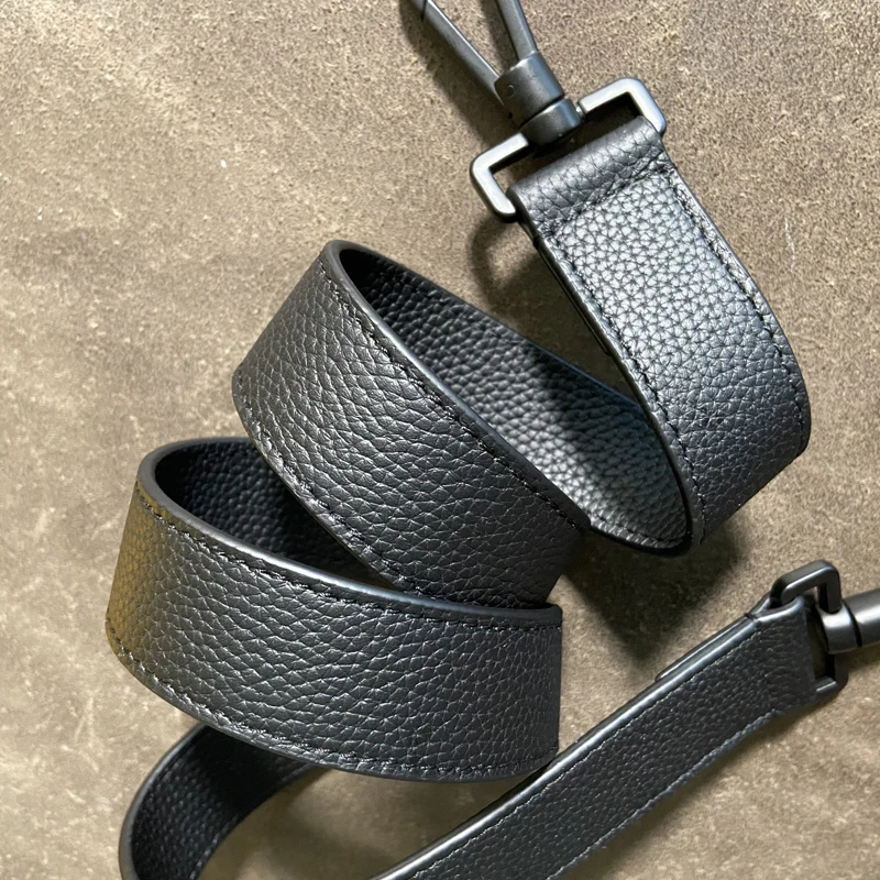 Men's Bag Shoulder Strap All Leather Black Leather Bag Strap Soft And Comfortable Versatile Bag Accessories Shoulder Strap