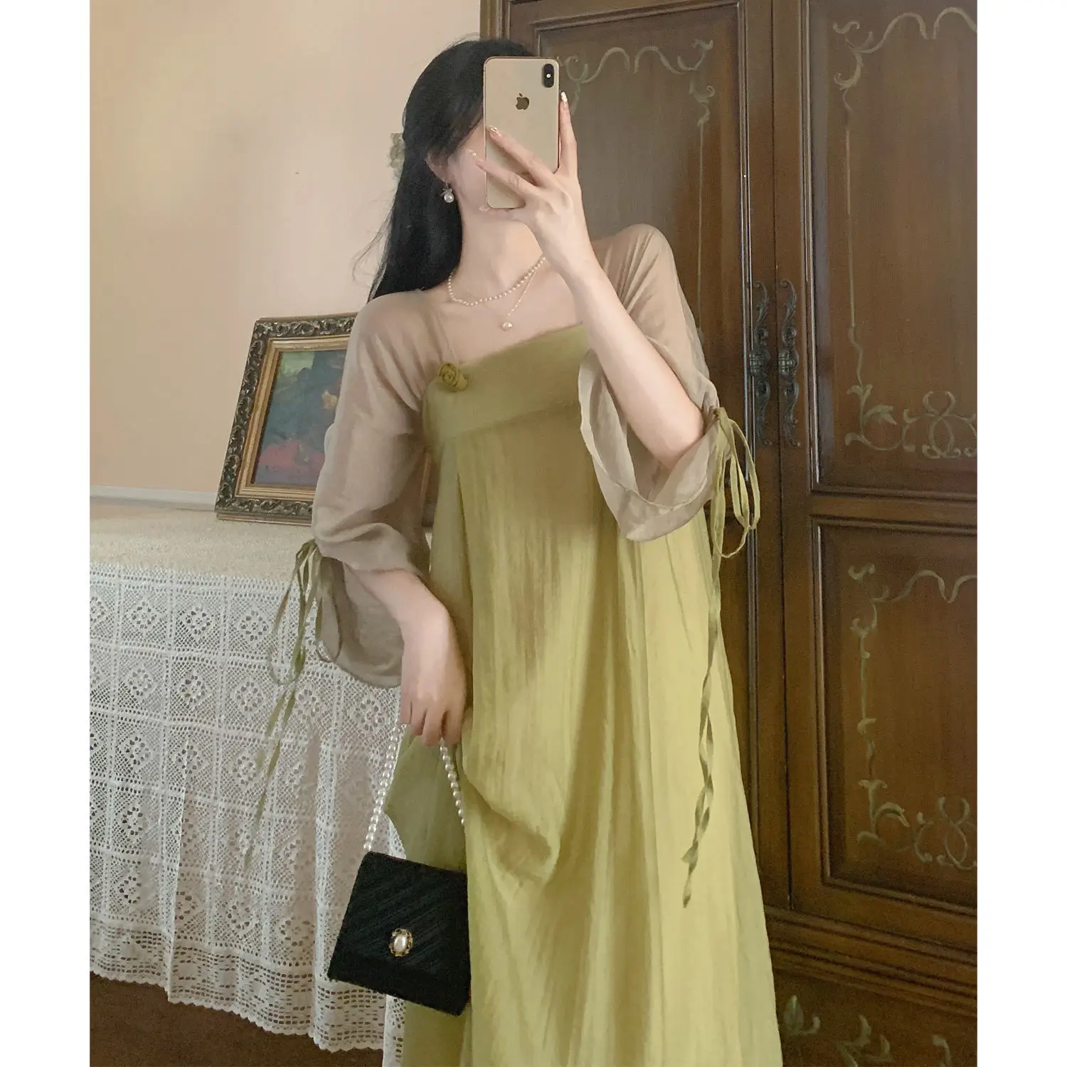 

Hanfu Han Element Improved Chinese Style Chiffon Summer New Super Fairy Clothing Woman Daily Dress Girl Lovely Chic Dress