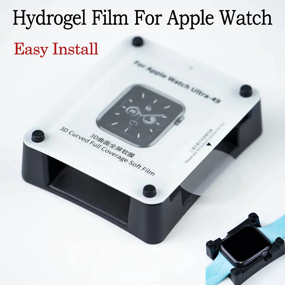 Фото Простая установка защитной пленки для экрана Apple Series 11 10 46 мм 42 мм / Watch Ultra 3 49 мм / 9 8 7 6 5 4 3 SE 45 мм 41 мм 44 мм 40 мм Пленка №1