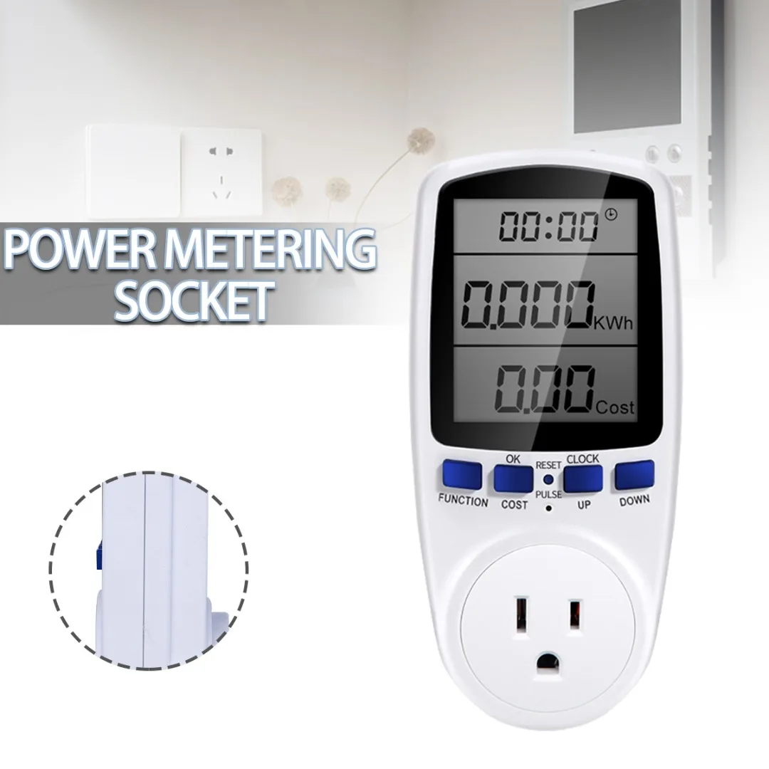 

Вилка стандарта США, умный анализатор электроэнергии с ЖК-дисплеем, анализатор напряжения ватт для удобного чтения