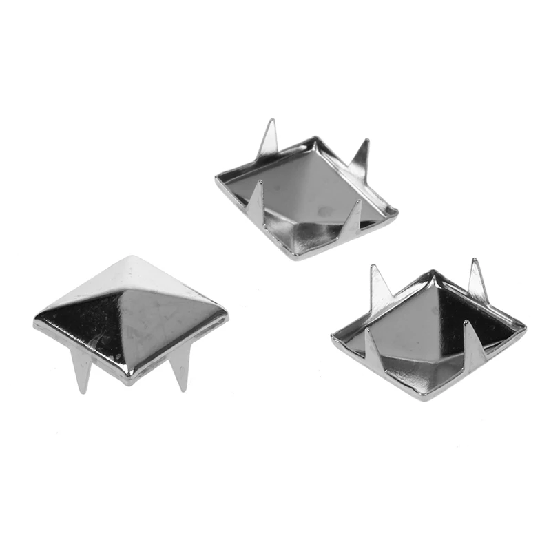 

600 Pcs 10Mm Leathercraft DIY Metal Punk Spikes Spots Pyramid Studs Goth-Silver