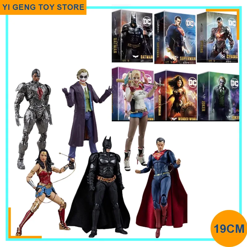 

Original Fondjoy Dc Movie Justice League Batman Superman Joker Wonder Woman Harley Quinn Cyborg Anime Action Figures Model Toys