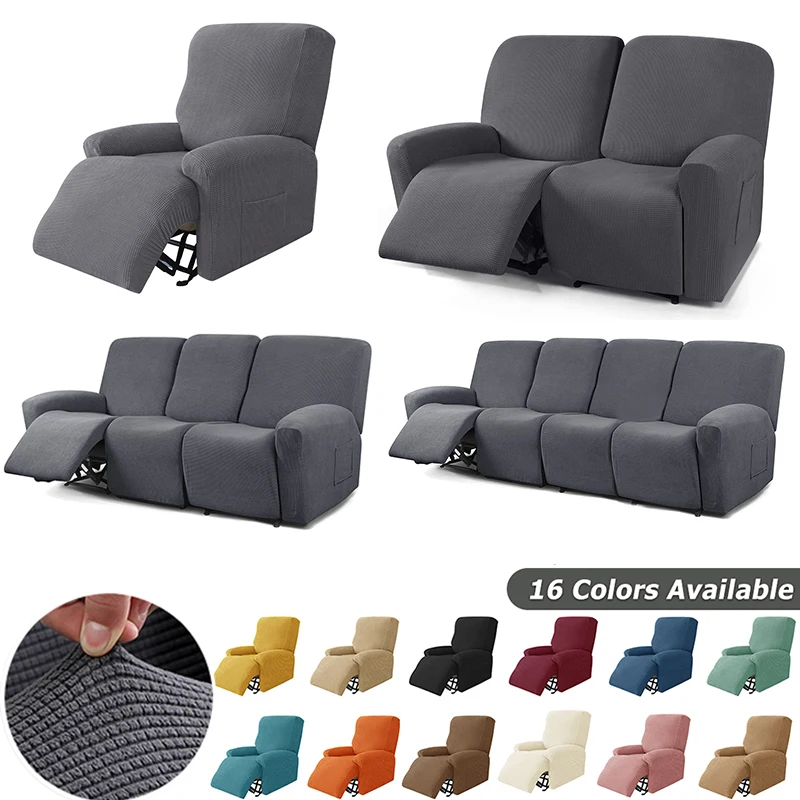 

1/2/3/4 Seater Knitted Recliner Sofa Covers Lazy Boy Relax Armchair Cover Elastic Sofa Protector Lounge Home Pets Anti-Scratch