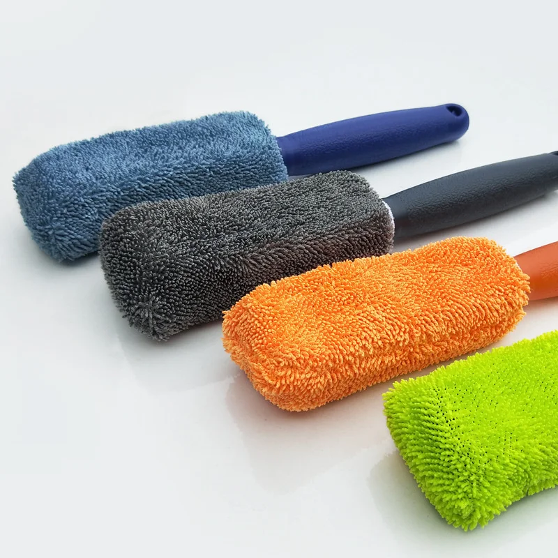 

Microfiber long handle tire brush car wash supplies tools cleaning braid cloth tire brush wheel hub brush