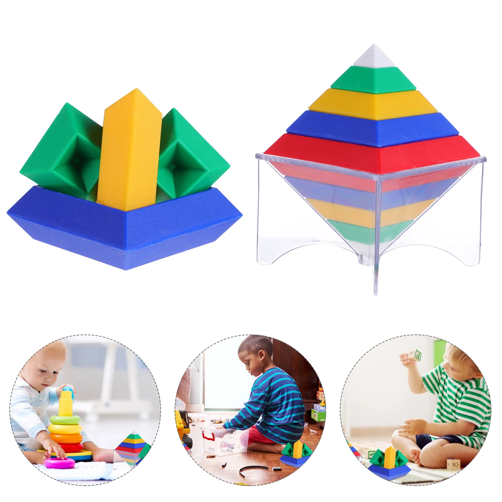 

Wooden Block Child Stacking Toys Wisdom Blocks Early Learning Playthings Infant Modeling Creative Building Plastic Baby