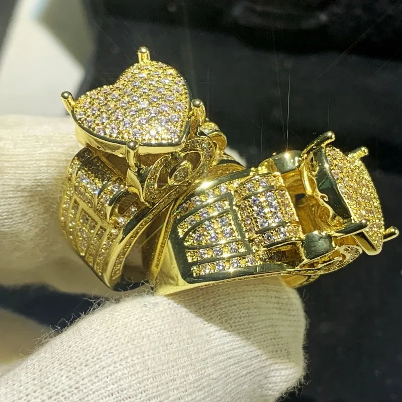 

Роскошные сверкающие ювелирные изделия от бренда Choucong из стерлингового серебра 925 пробы с золотым покрытием, с белым 5А цирконием, Женское Обручальное кольцо вечности