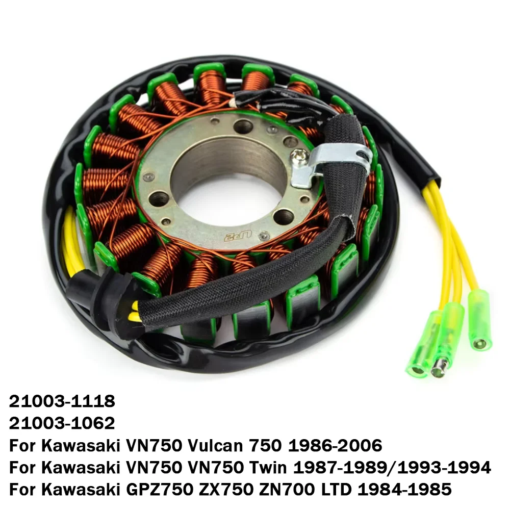 

Катушка статора генератора для Kawasaki VN750 Vulcan 750 Twin ZN700 LTD GPZ750 ZX750 VN 750 21003-1062 21003-1118 GPZ ZX 750