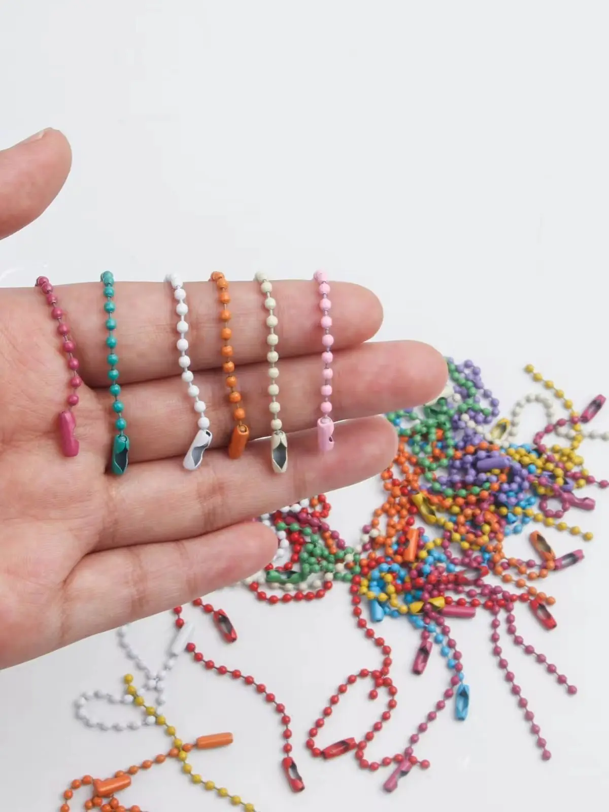 В коробке 80 шт. Цветные шариковые цепи из бусин набор для изготовления ювелирных