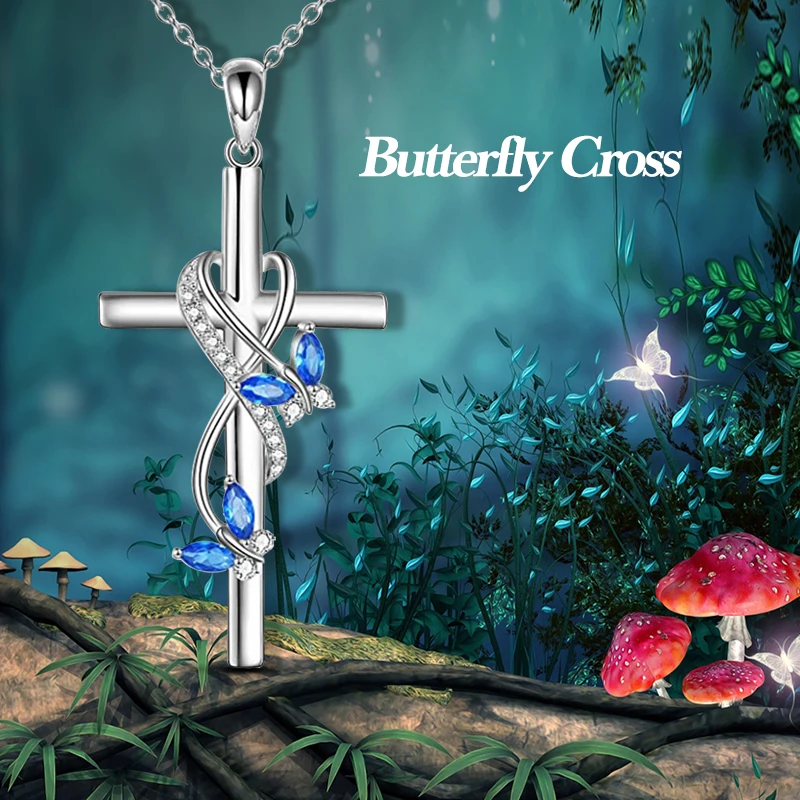 

Cross Butterfly Necklace New Fashion Personality Trend Pendant Round Long Men's Women's Jewelry Gift Wholesale
