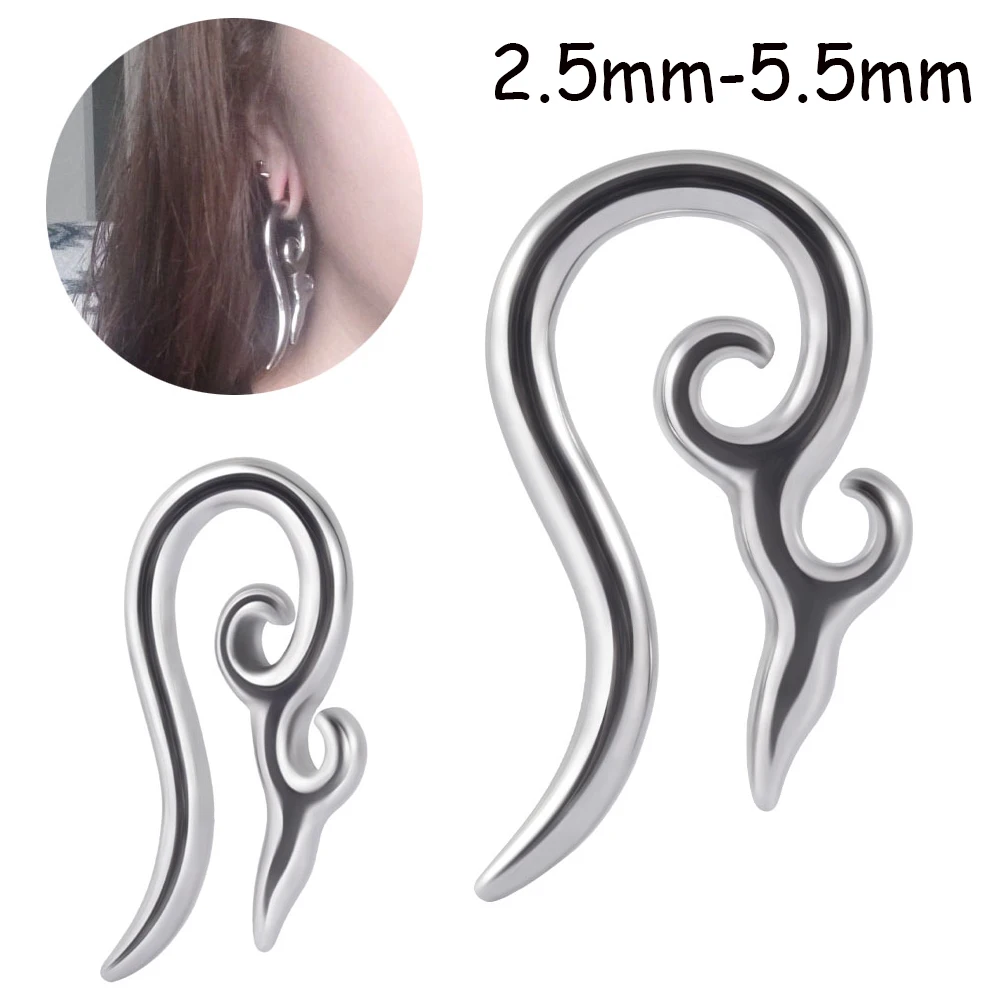 

PAIR Stainless Steel Animal Spiral Ear Weights Plugs Expander Tunnel Ear Gauges Piercing Expander Stretchers Body Jewelry