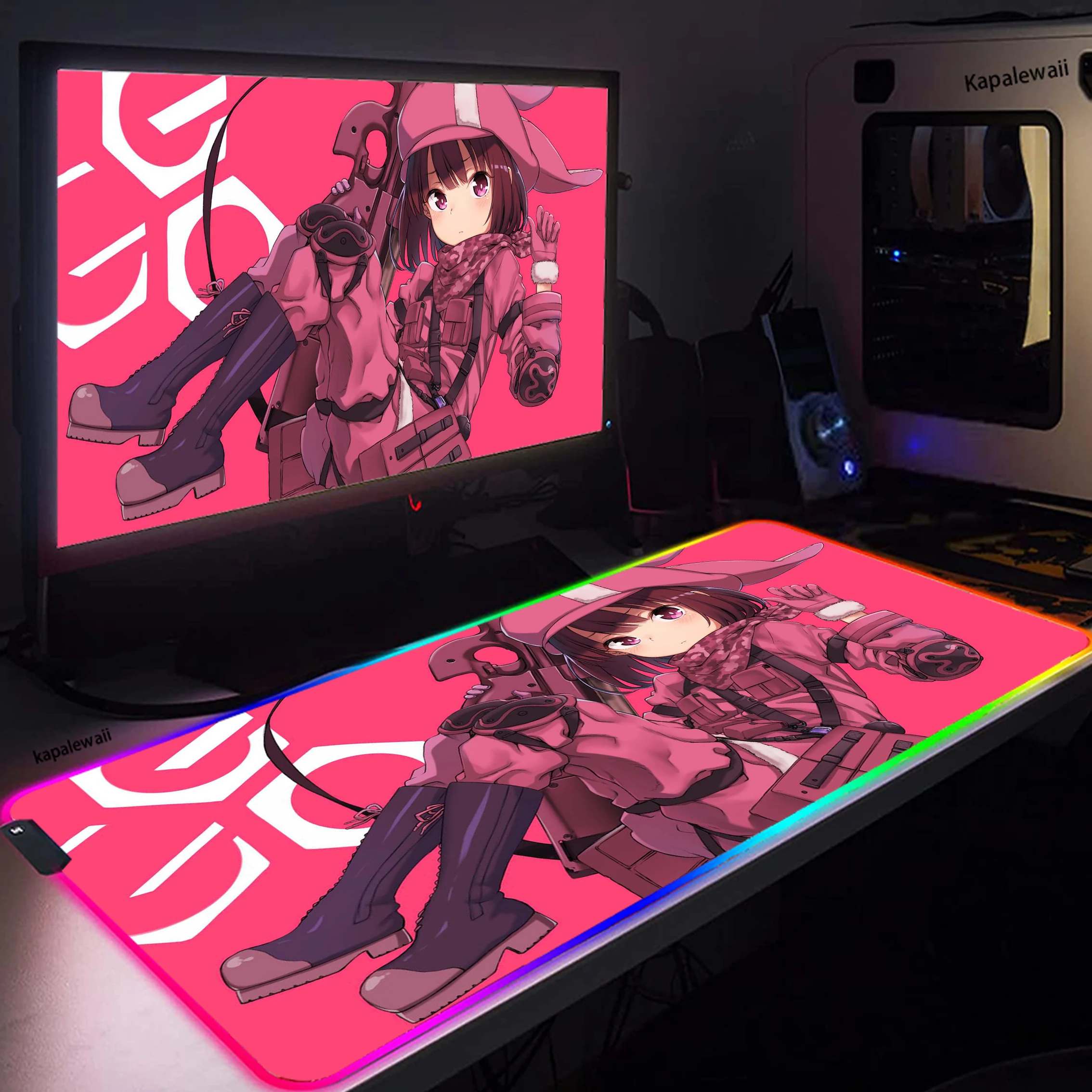 

RGB Mouse Pad Anime Notbook Computer Mousepad Overlock Edge Big Sword Art Online Gaming Gamer To Laptop Speed Keyboard Mouse Mat