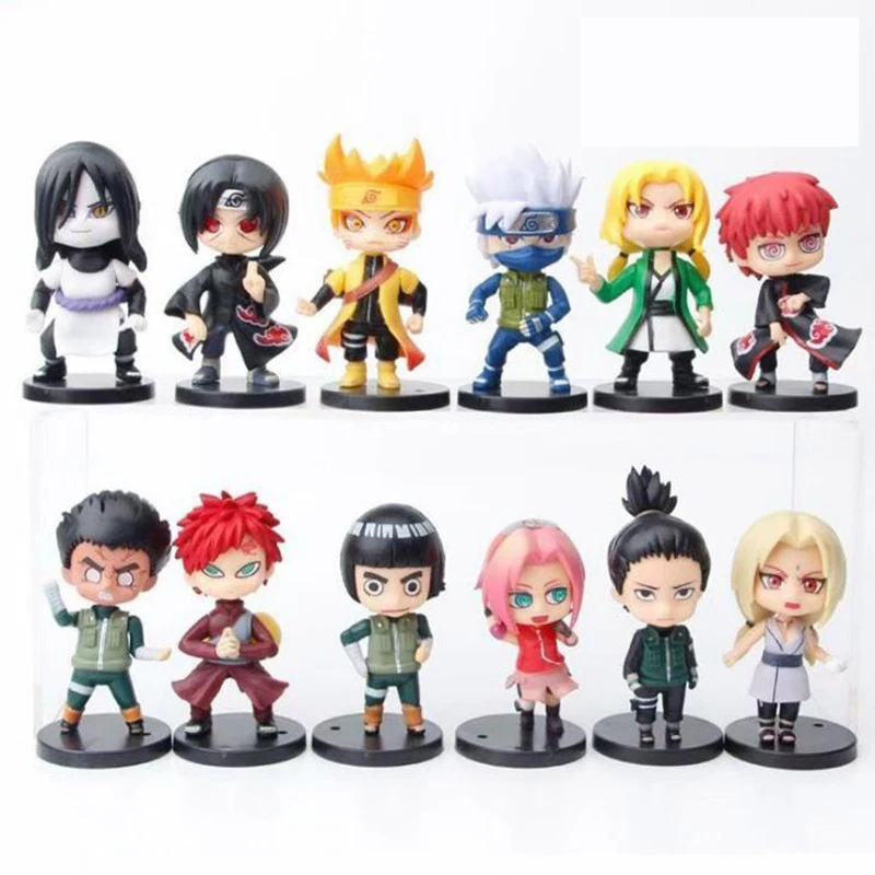 

12Pcs/set Newest Anime Naruto Uchiha Sasuke Action Figures Cartoon Hatake Kakashi Orochimaru Nara Shikamaru Model Toys Gifts 7cm