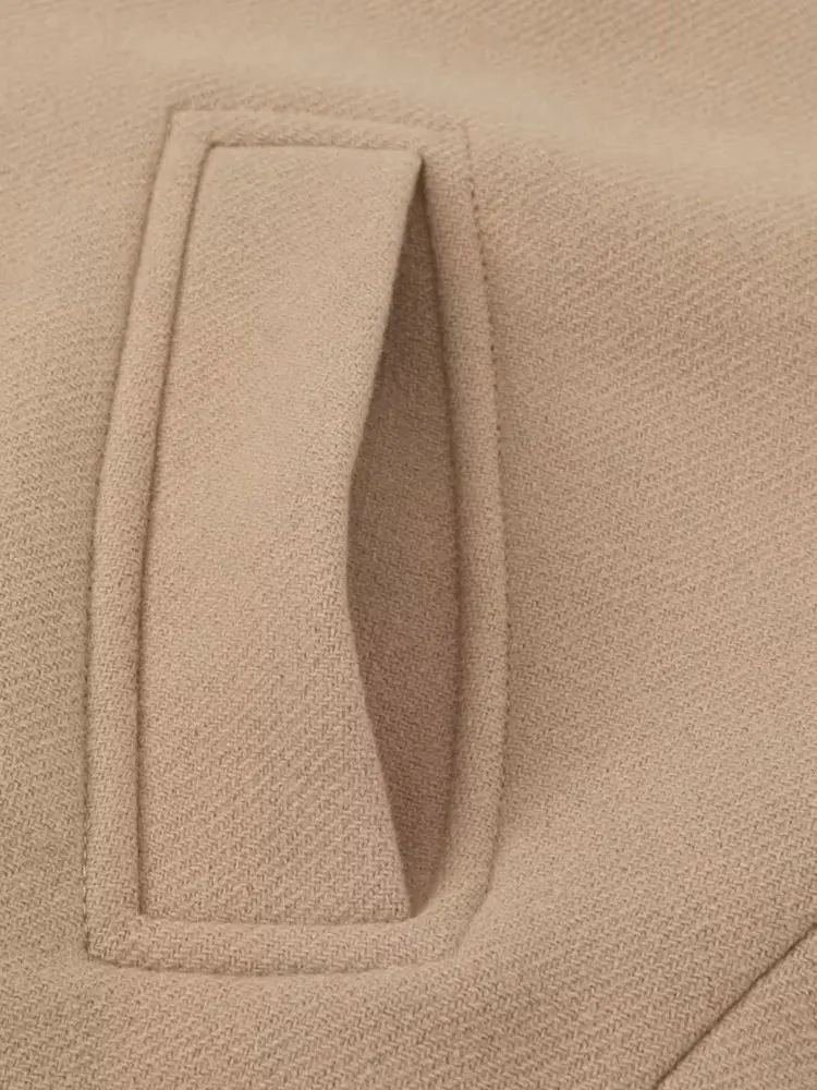 Осенне-зимнее однотонное Женское пальто Nlzgmsj TRAF 2023 теплая однобортная модная