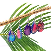 exquisite natural stone emperor stone colorful drop earrings 15x25mm charm fashion ladies jewelry diy boutique accessories