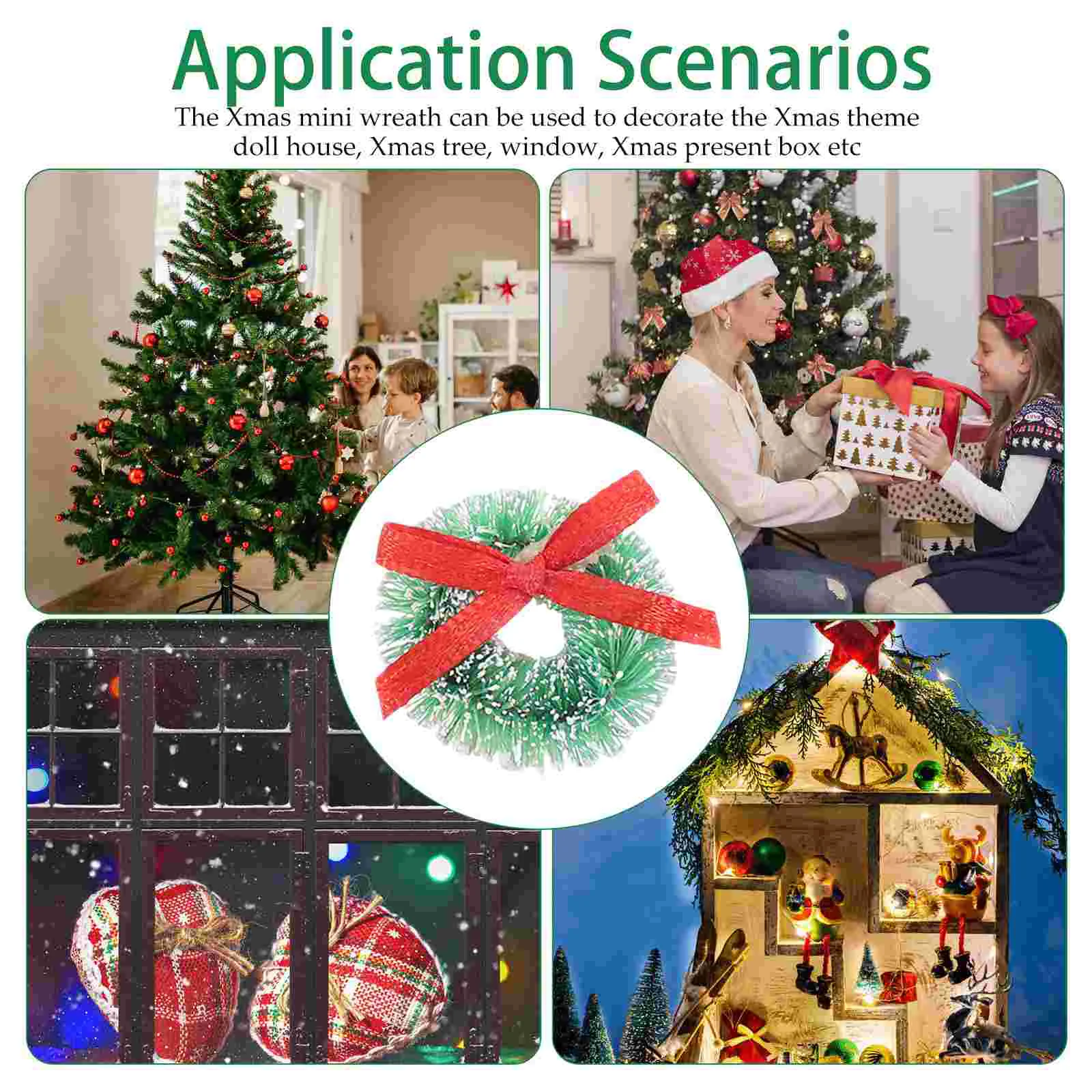15 шт. Рождественский мини-венок украшение дома ремесла подвески гирлянда зимний
