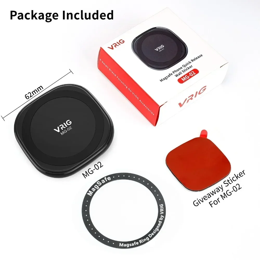 VRIG MG-02 Сильный наклеиваемый магнитный держатель для телефона Magsafe iPhone 14 13 12/Pro/Pro Max