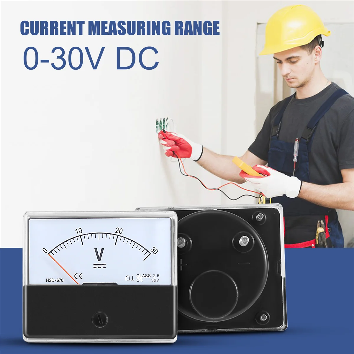 DH-670 Точность DC 30V аналоговая панель измеритель вольтметр