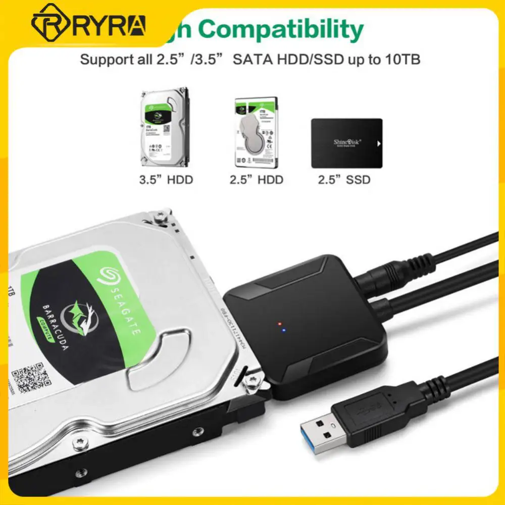 

Кабель-Переходник USB 3,0/USB 3,0 RYRA, 2,5/3,5 дюйма, для внешних жестких дисков SSD, HDD, с кабелем и 22-контактным разъемом SATA, для ПК